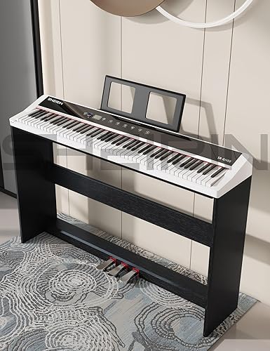 Miniatura 2 de SHEIRIN piano digital 88 teclas teclado ponderado pantalla táctil piano eléctrico totalmente pesado con bolsas de teclado música principiantes