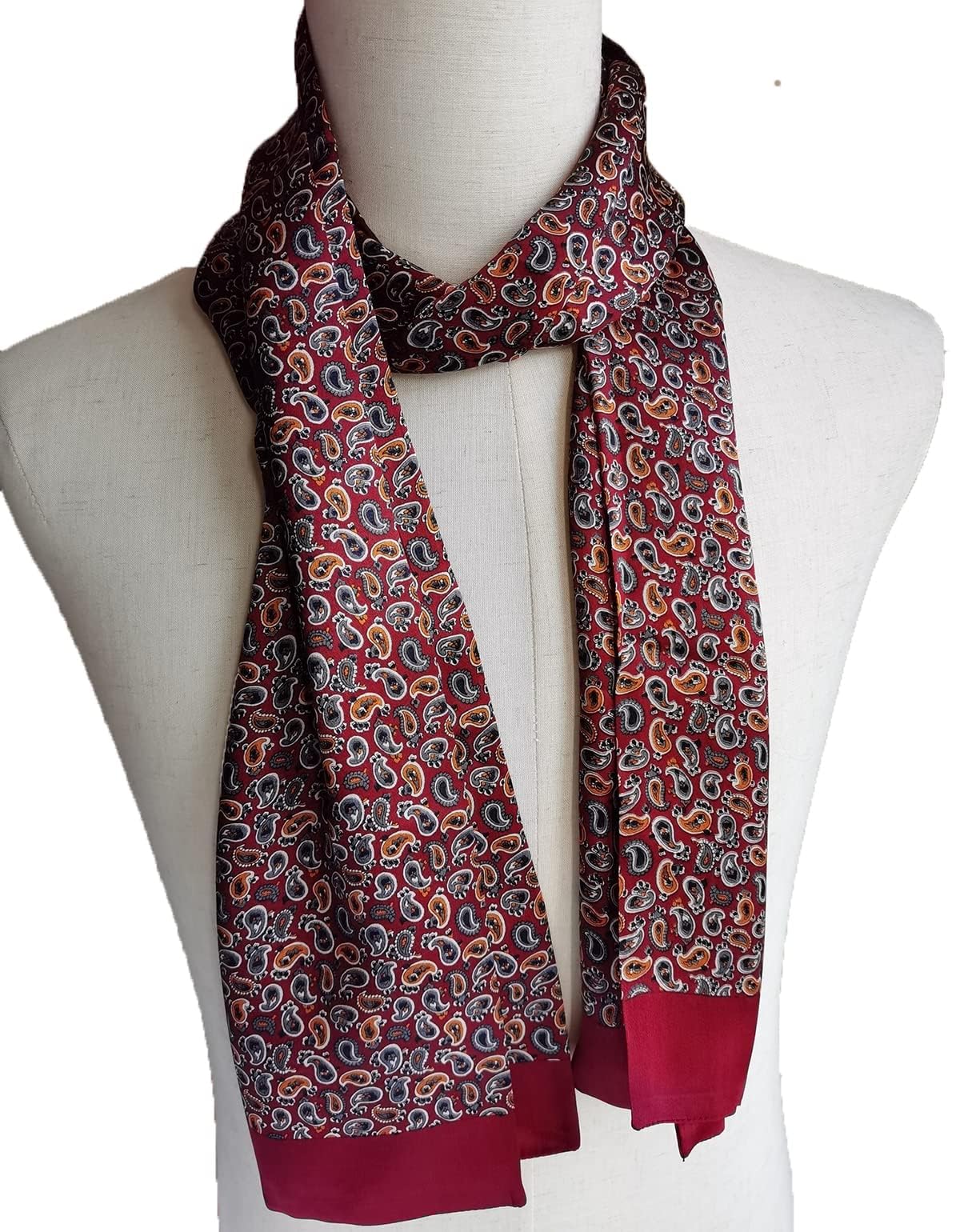 Foulard en Soie Vintage pour Homme, 100% Pure, Motif Classique, Double Couche, imprimé Gentleman