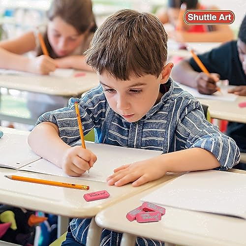 Miniatura 9 de Shuttle Art Paquete de lápices mecánicos y borradores, juego de 210 lápices mecánicos a granel + 120 borradores rosados a granel