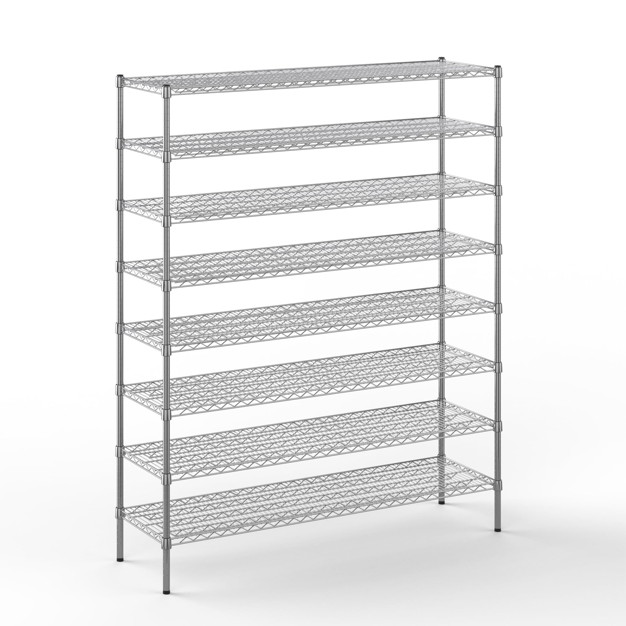 18" Deep x 60" Wide x 74" Height Wire Shelving Kit | 8-Tier | NSF Commercial Storage Rack Unit