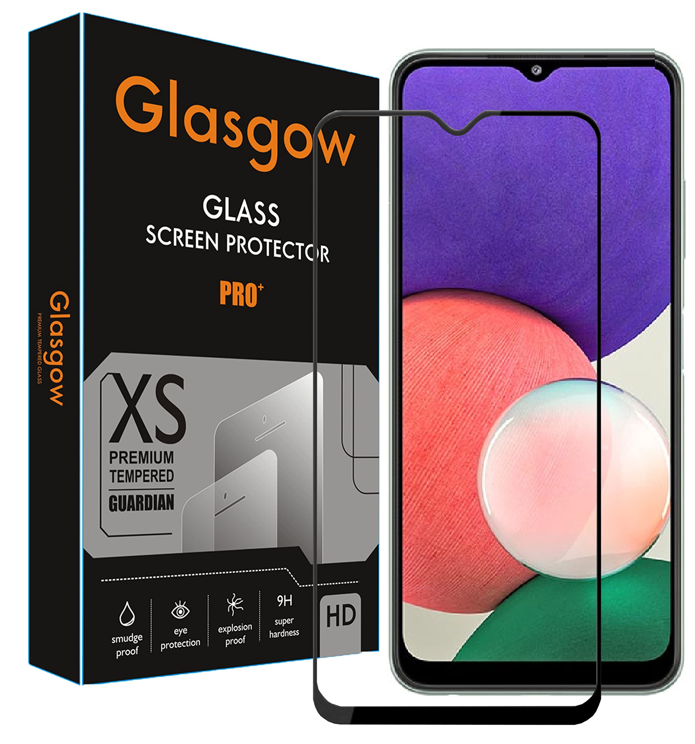Glasgow Premium Edge to Edge Tempered Glass Screen Protector for Samsung Galaxy A04 / A04s [flexible] [Gorilla] Bubble Free Installation [Screatch proof] [Guard] - Black (B0BVJ18V9D) Amazon Price History, Amazon Price Tracker