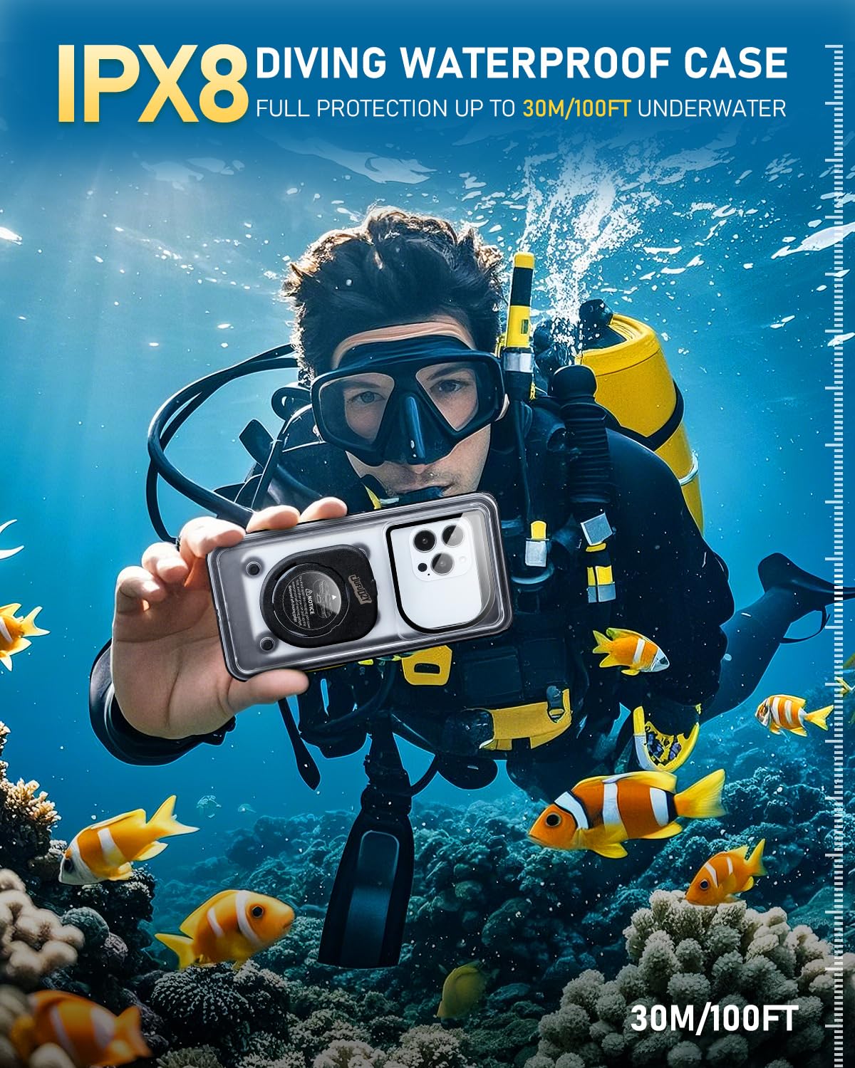 Funda impermeable para teléfono, IPX8 impermeable para artículos esenciales de playa y esnórquel, funda impermeable para teléfono con cordón, funda universal de hasta 6.9 pulgadas para iPhone