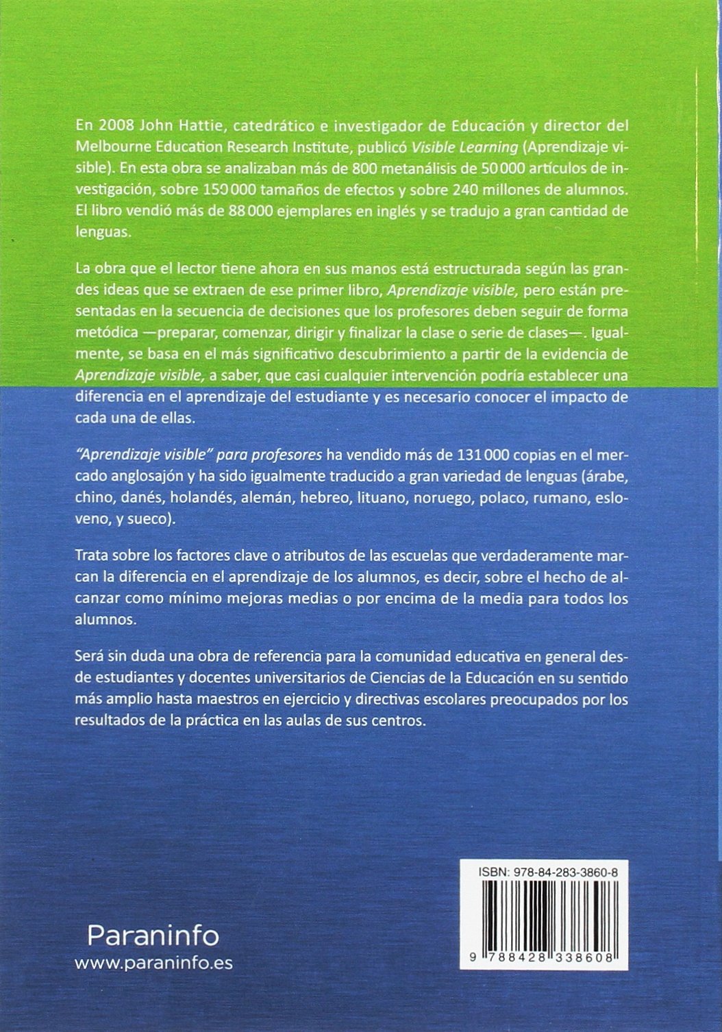 Aprendizaje visible para profesores. Colección: Didáctica y Desarrollo: Maximizando el impacto en el aprendizaje (Educación)