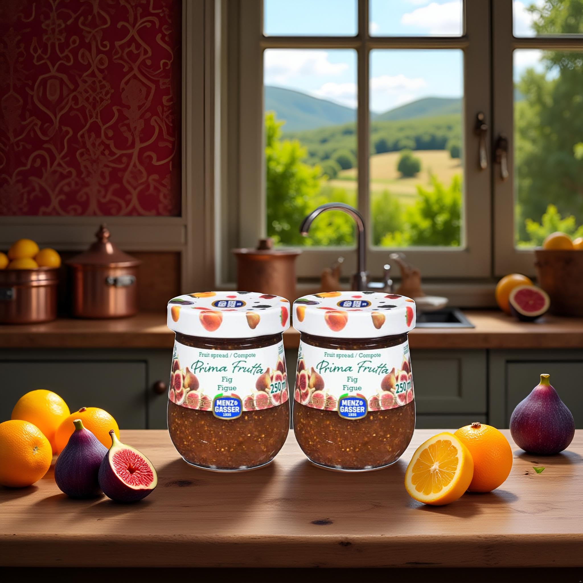 VALUBNDL: Menz & Gasser Italian Fig Jam (2-Pack) – 500ml Total (Two 250ml Jars) – Premium Fig Fruit Spread Confiture – VALUBNDL Signature Bundle - 5