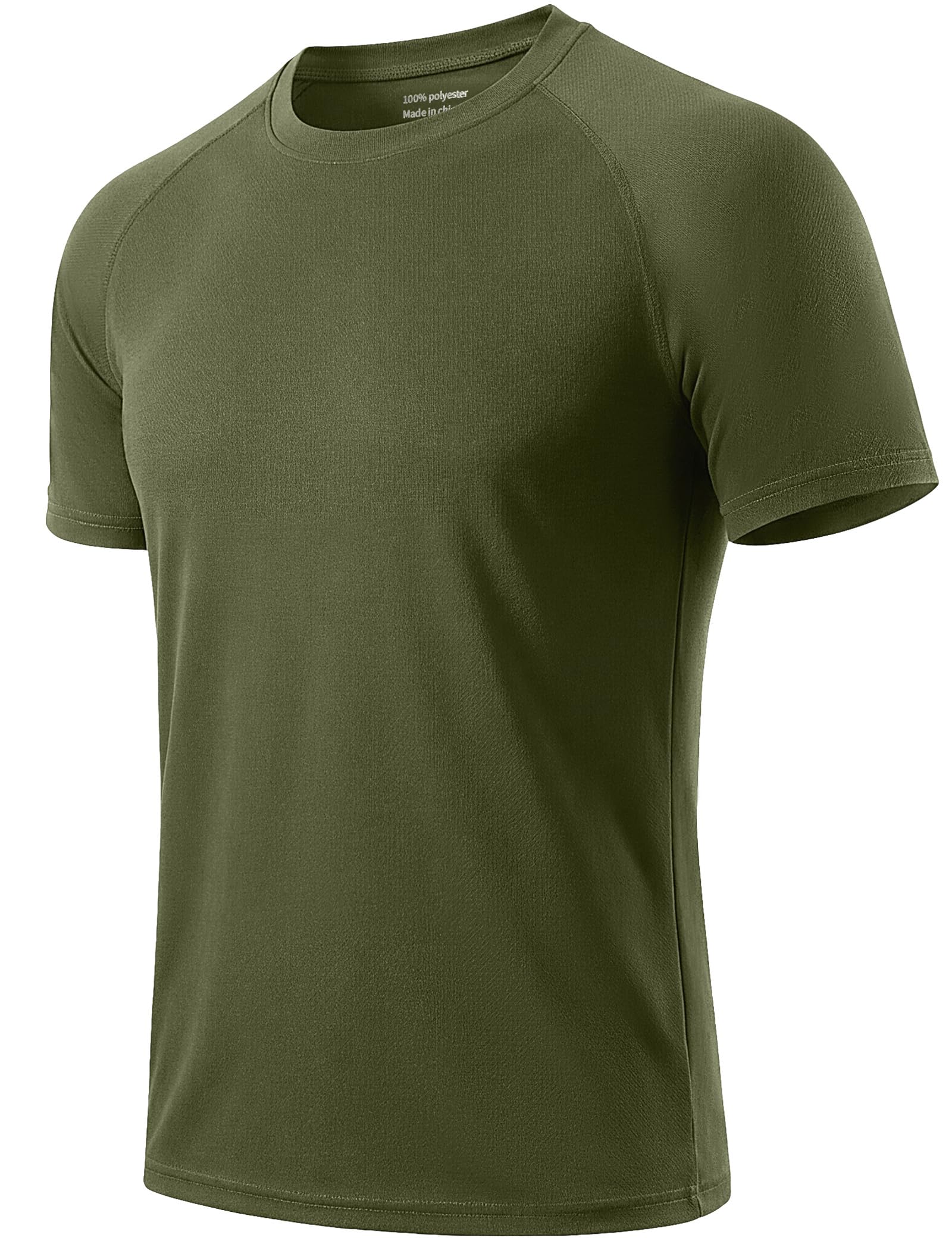 Cimic 1er Pack Sport Tshirts Herren Funktionsshirt Sportshirt Herren Kurzarm T Shirt Atmungsaktive Trainingsshirt Männer Fitness Gym Laufshirt Wandershirt Men Set 510 Green 2XL