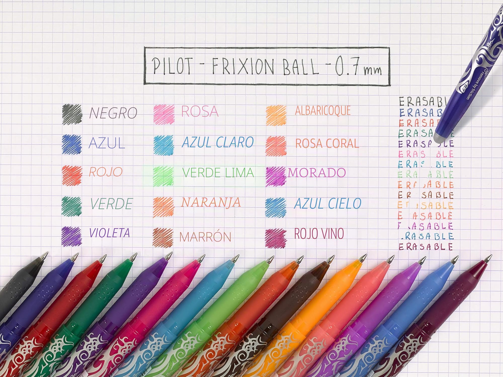 PILOT Caja de 4 set de 3 Recambios FriXion - Recambios para Bolígrafos borrables - Compatible con FriXion Ball y FriXion Ball Clicker - Azul, Negro, Verde, Rojo - Punta Media (12 recambios)