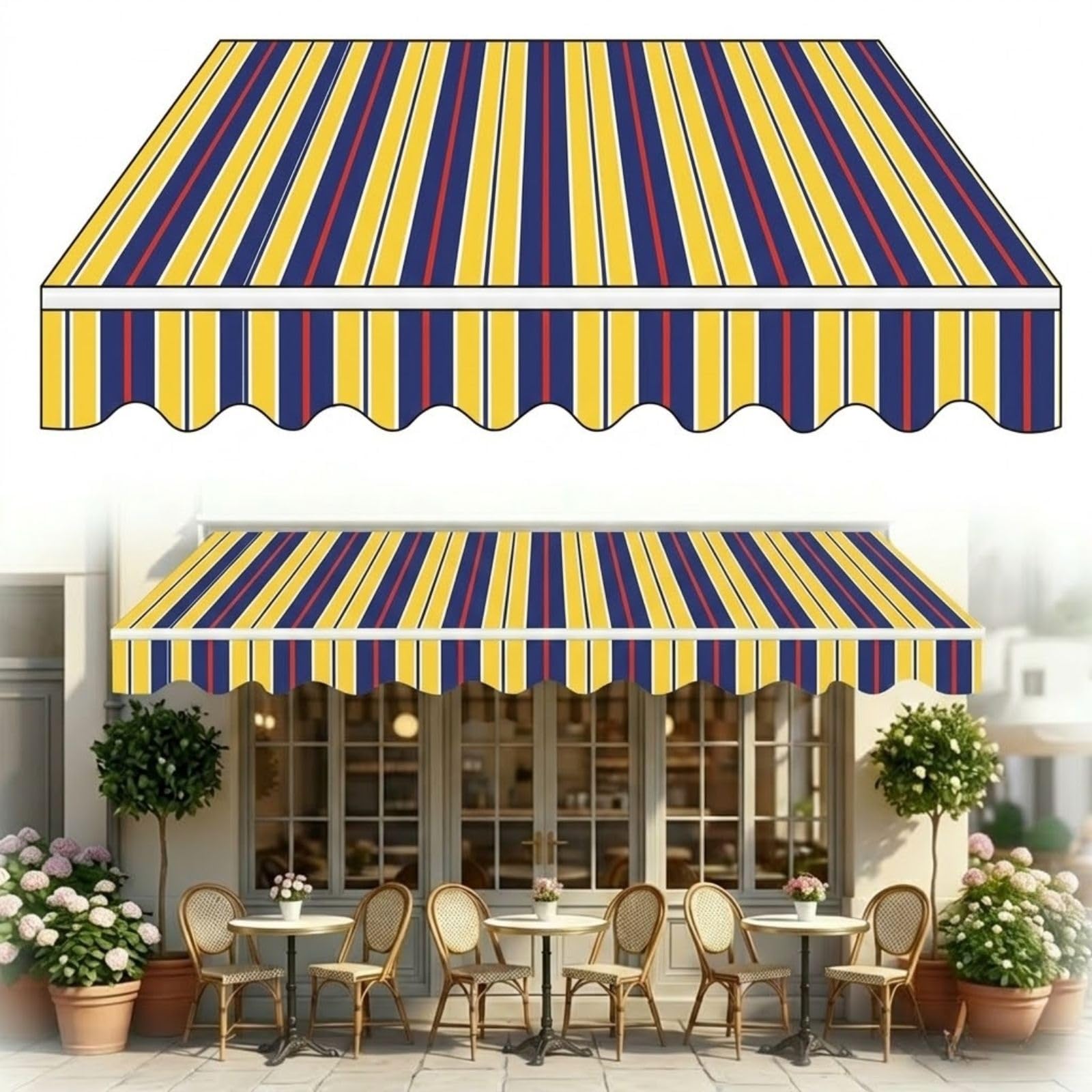 Tissu de rechange en polyester pour store banne et parasol de jardin