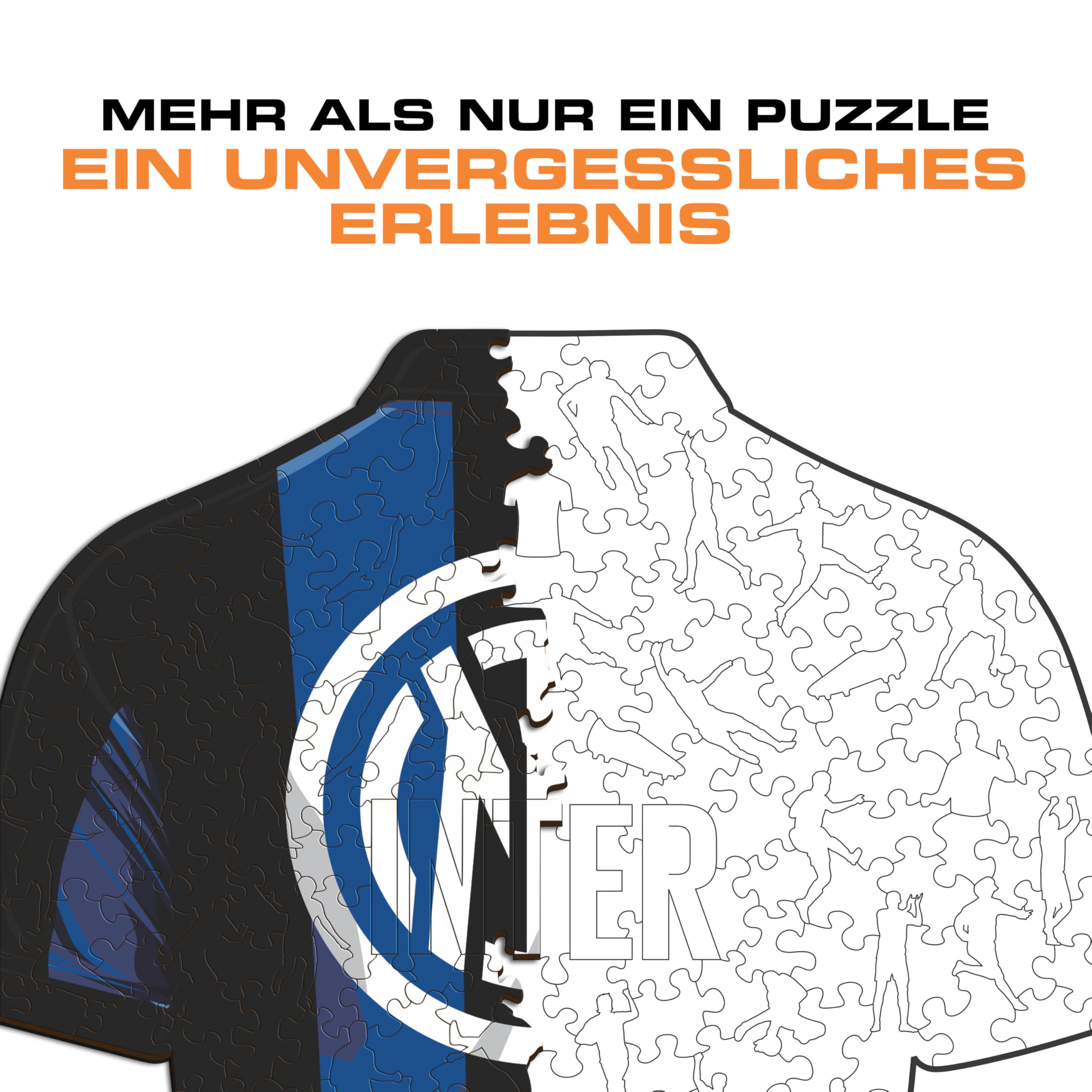 Iconic Puzzles, Inter Jersey, offizielles Produkt, Holzpuzzle für Erwachsene und Kinder, 100% nachhaltiges Holz, Größe M, 270 Stück
