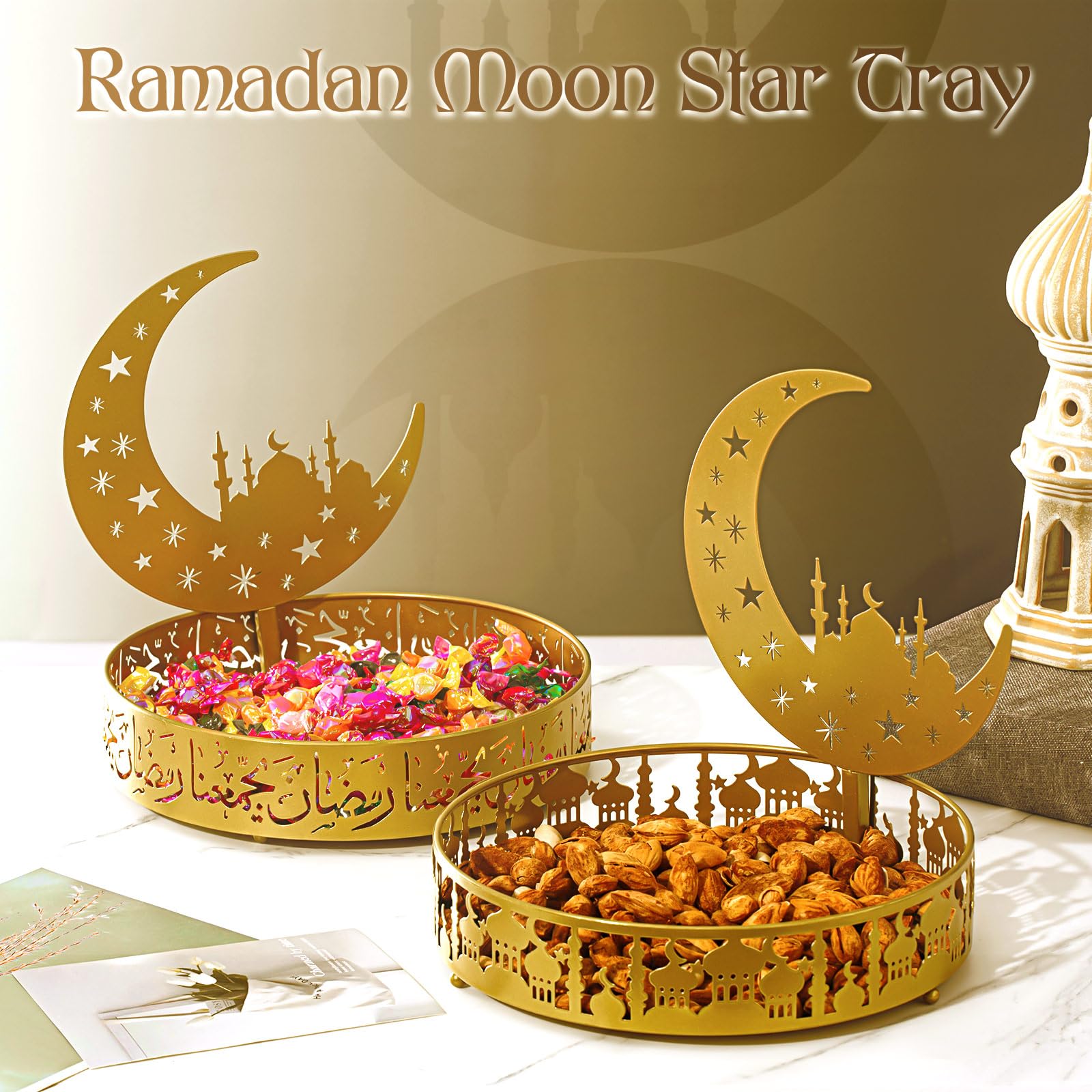 Perthlin 2 Pièces Ramadan Mubarak Plateaux Plateau De Ramadan