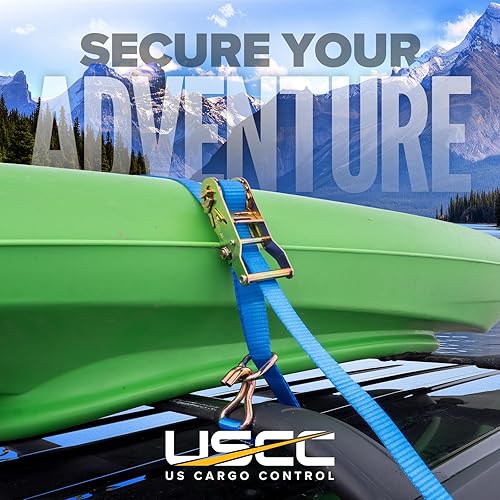 Miniatura 6 de US Cargo Control Correas de trinquete de 1 pulgada x 15 pies (paquete de 4), correas de trinquete de 1 pulgada con ganchos en J y anillos D, correas