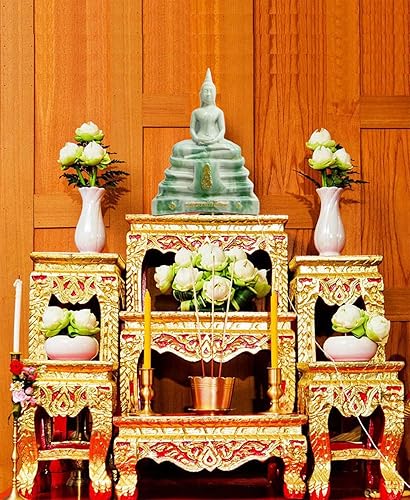 Miniatura 12 de BUDDHO Estatua de Buda Sothorn de mármol blanco de 6 pulgadas de alto. Estatua de Buda tailandés sentada para decoración del hogar, decoración