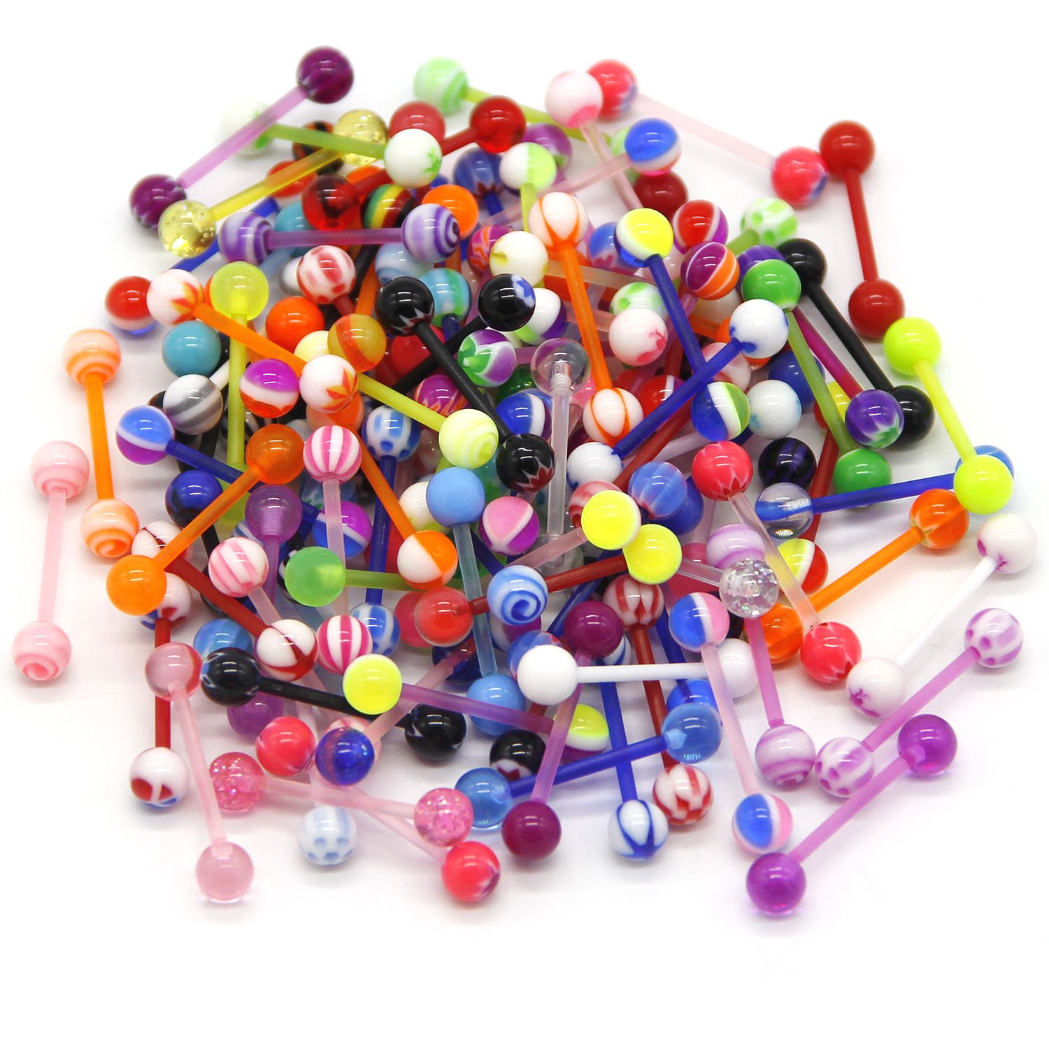 Piercing Fête Anniversaire CM Crareesi Mania Lot De 10 Piercings De Nombril Phosphorescents En Acrylique Flexible 14 G, Acrylique Piercing Nombril Acrylique