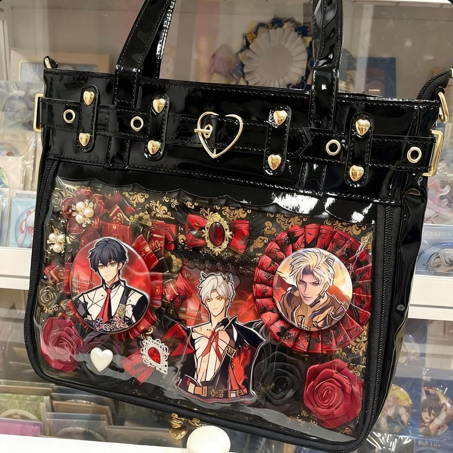 Sanwuta Ita Bag with Insert Ita Messenger Bag Crossbody Anime Pin Display for Kpop Fan Japanese Anime Pins Cosplay - Image 6