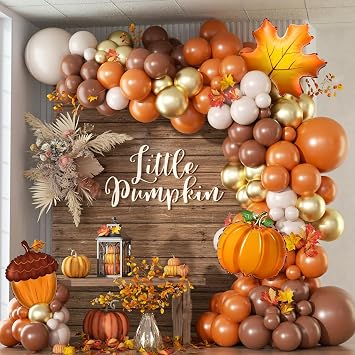 150pcs Fall Balloon Arch Kit Thanksgiving Balloon Arch Pumkin Balloons
