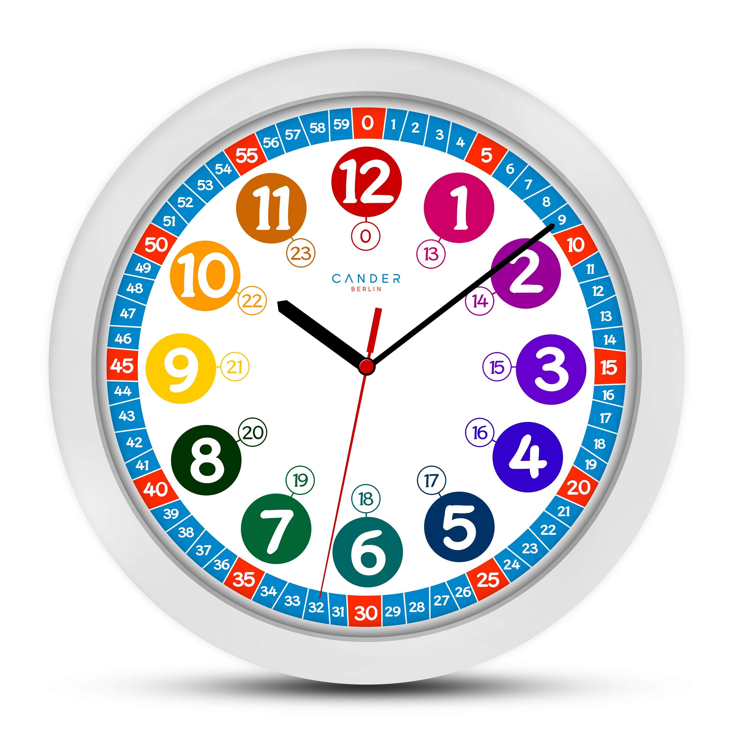 Cander Berlin MNU 1030 Kinderwanduhr Wanduhr und MNA 1030 J Armbanduhr Kinder Armbanduhr Kinderuhr Lernuhr Jungen