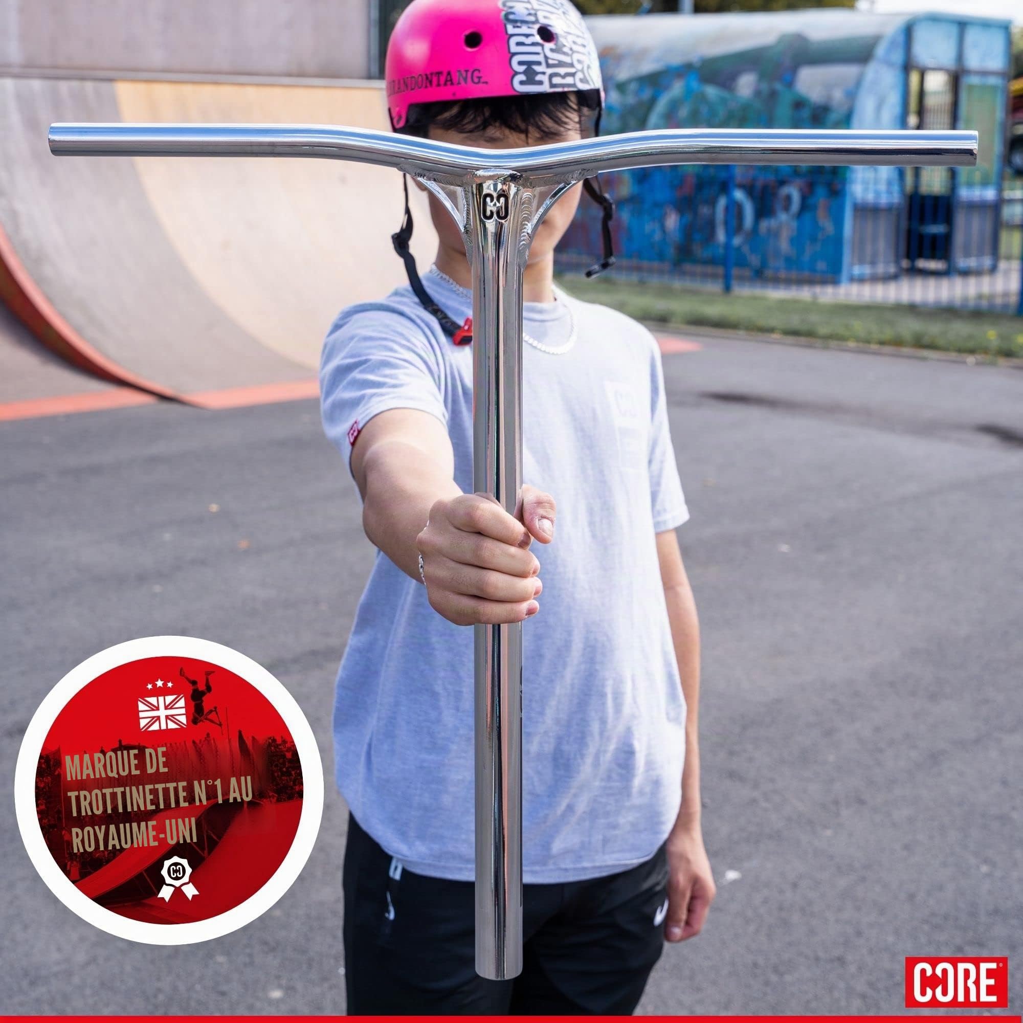 CORE SL2 Stunt-Scooter I Trick I Roller I Pièce de rechange I Guidon I Aluminium I Alu I IHC I Barre I Diamètre 35 I Hauteur 62 cm I Très léger (Chrome)