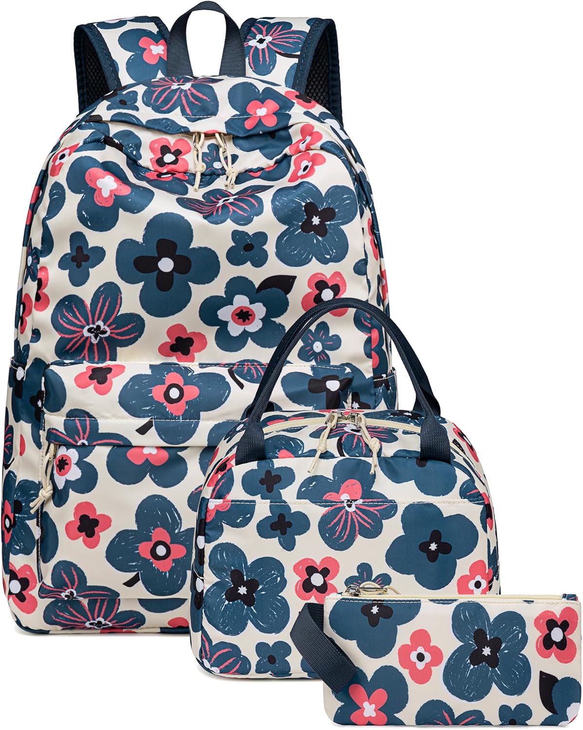 BLUBOON 3-in-1 Teen Girls Backpack Set with Lunch Box & Case