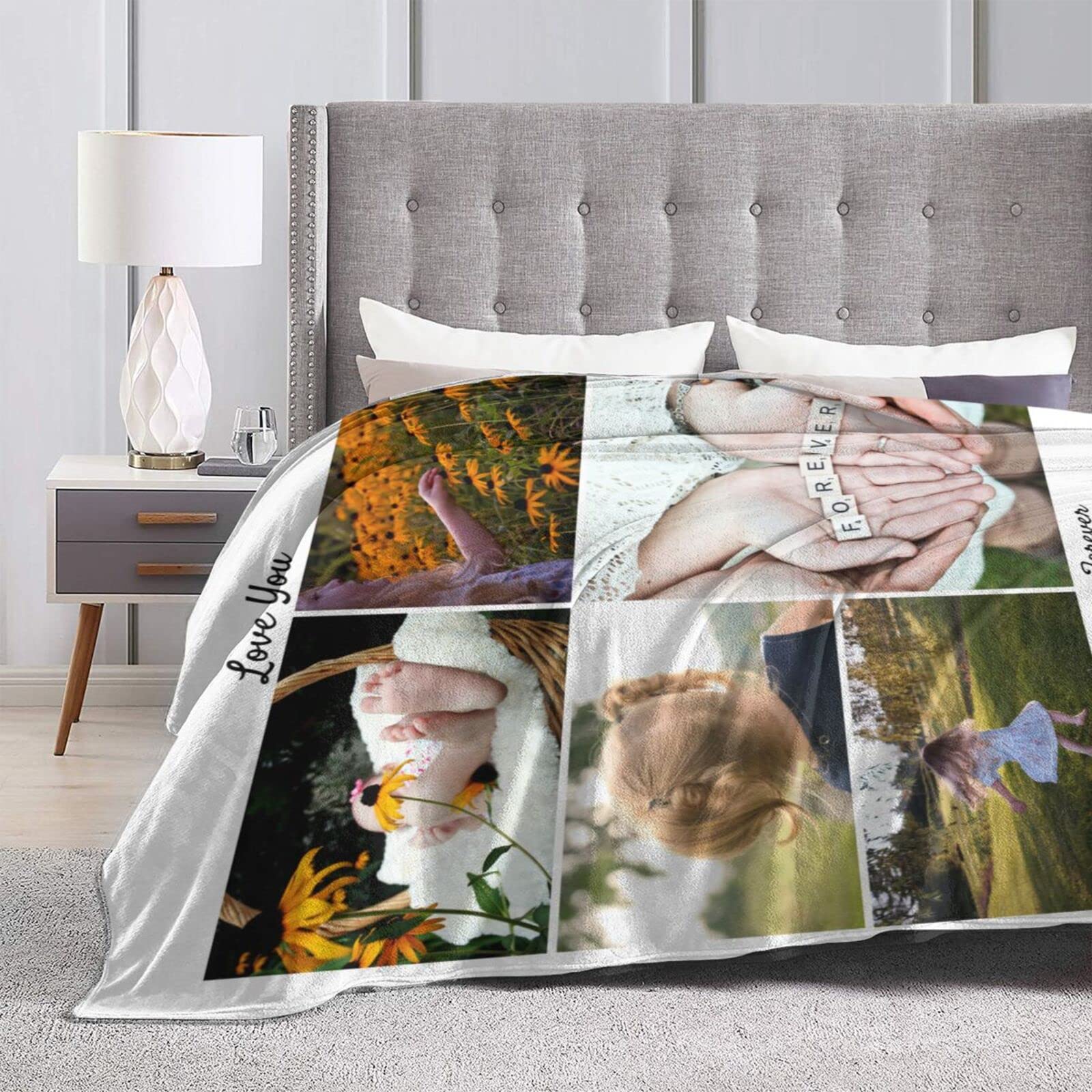 EAQ Custom Blanket with Picture Custom Collage Blanket Make a