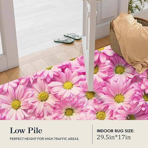 Miniatura 6 de Tapete de puerta de interior con diseño de calavera llameante, elegante tapete de tela no tejida de 17 x 29.5 pulgadas con fuego morado brillante,