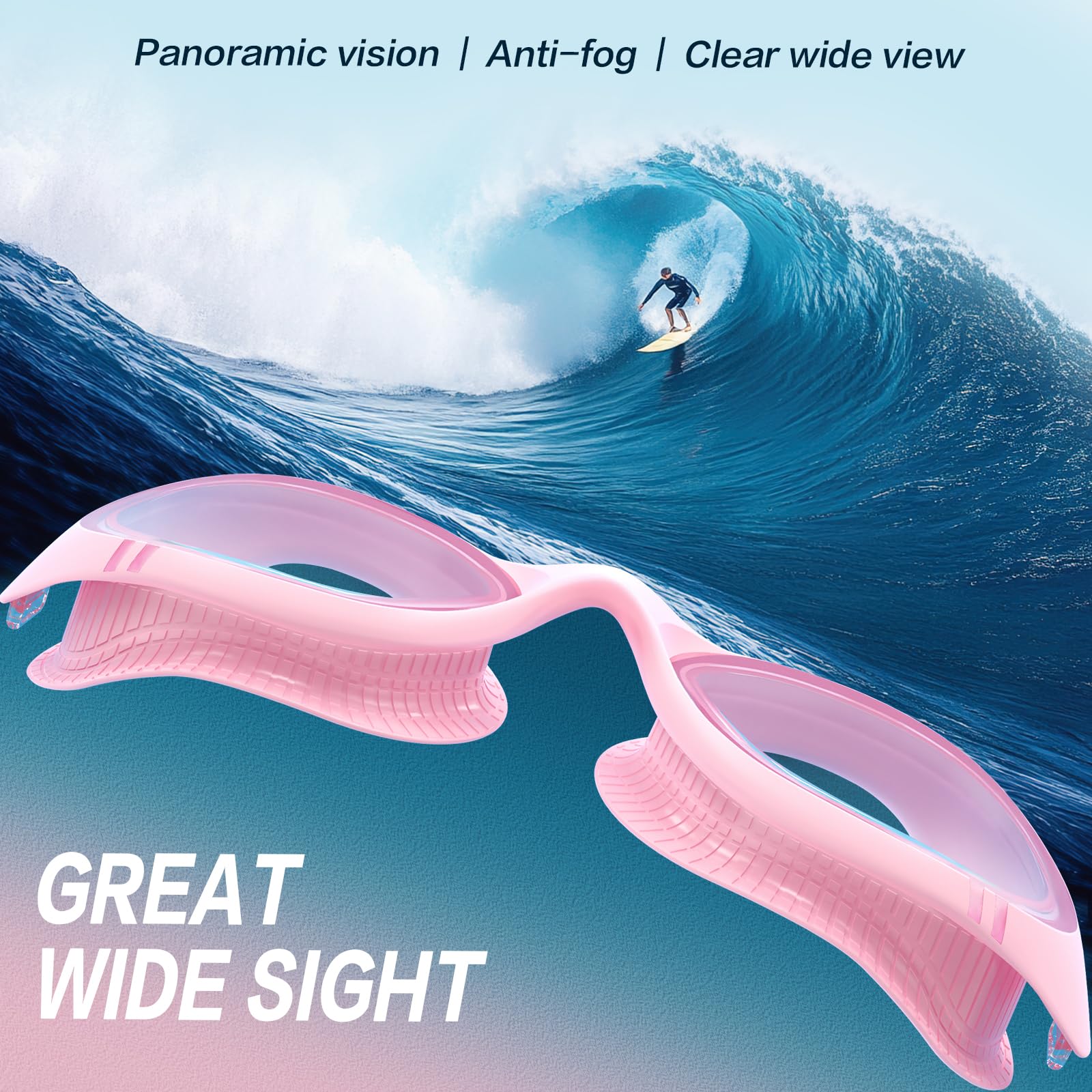 VegoVia Gafas de natación para adultos Gafas de natación para hombre y mujer, gafas antivaho UV con estuche