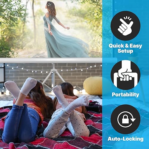 Miniatura 4 de Pyle - Pantalla de proyección universal PRJS enrollable desplegable Trípode Blanco