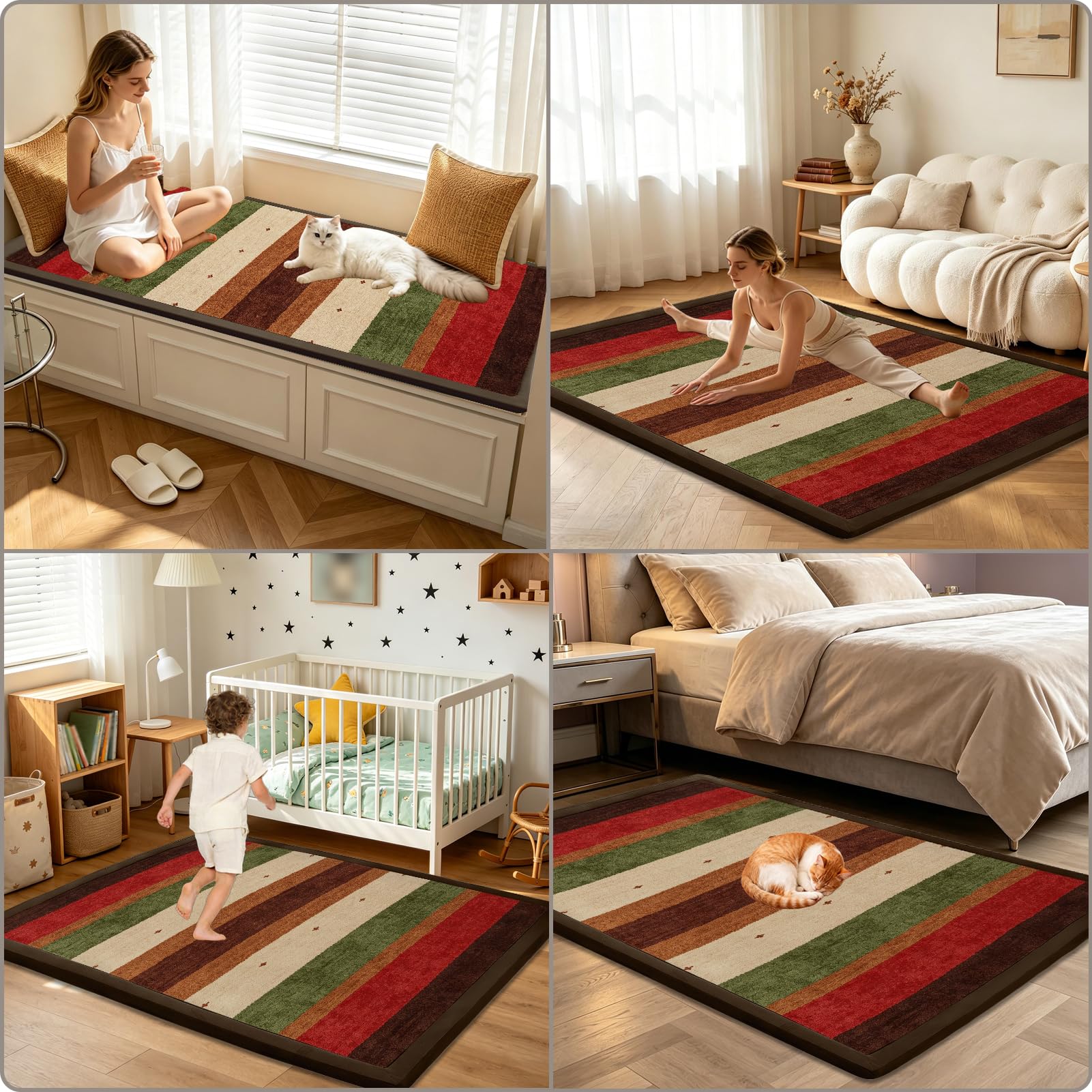 Mata do zabawy dla niemowląt o grubości 2 cm mata do raczkowania z pianki z pamięcią kształtu 130 x 250 cm | Koralowy aksamitny dywan do przedszkola antypoślizgowa miękka mata podłogowa dla niemowląt dzieci salon pokój zabaw maluch