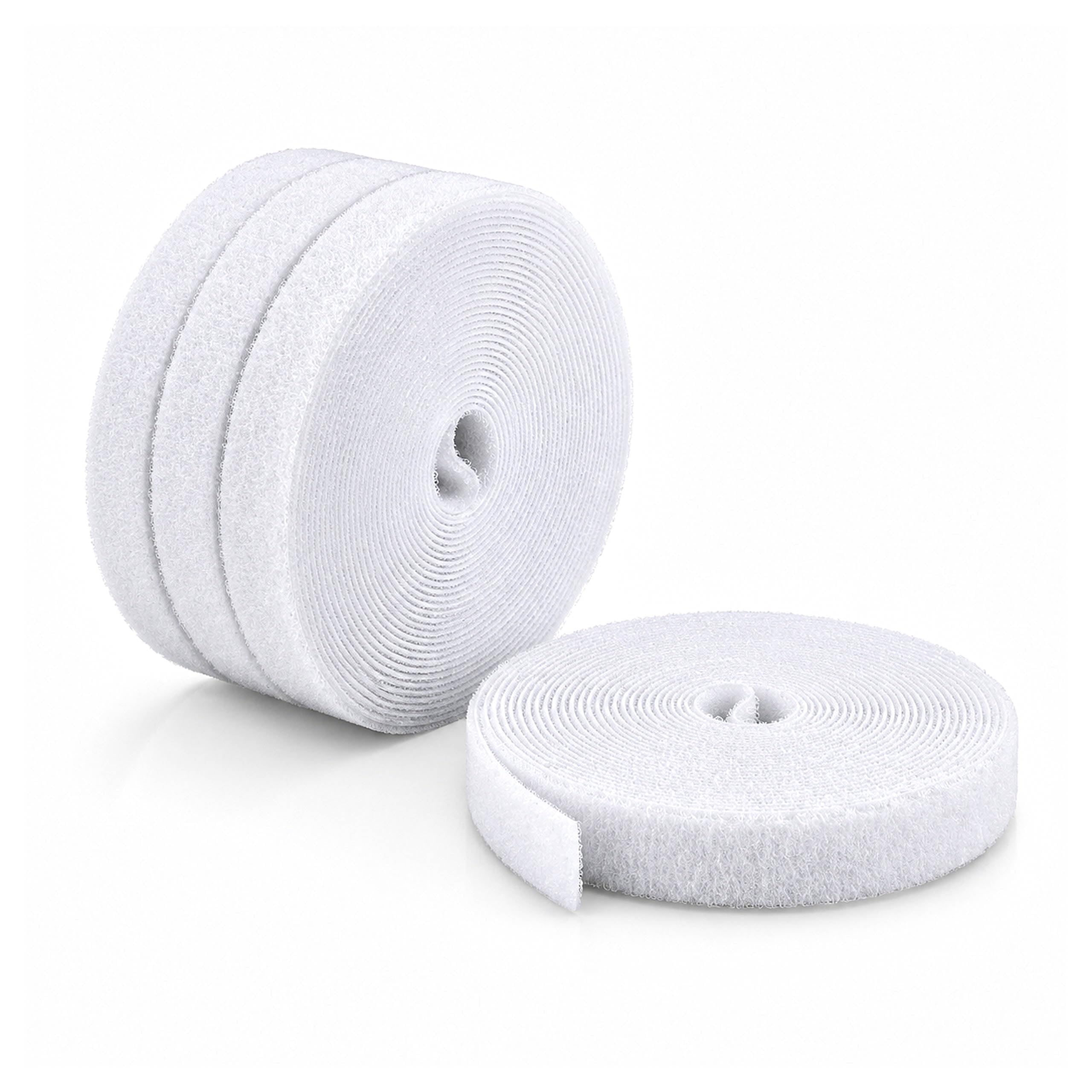 StarTech 4-pack 15ft (4.6m) Hook and Loop Roll, 0.5in Wide, White, Cut-to-Size Reusable Cable Ties, Fastener Tape