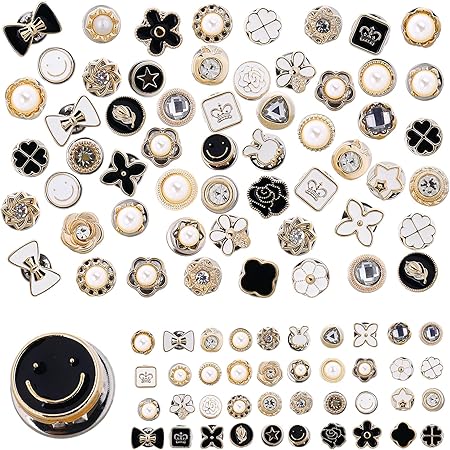 Amazon.com: ASTER 80 Pcs Women Shirt Brooch Buttons Safty Button Pins ...