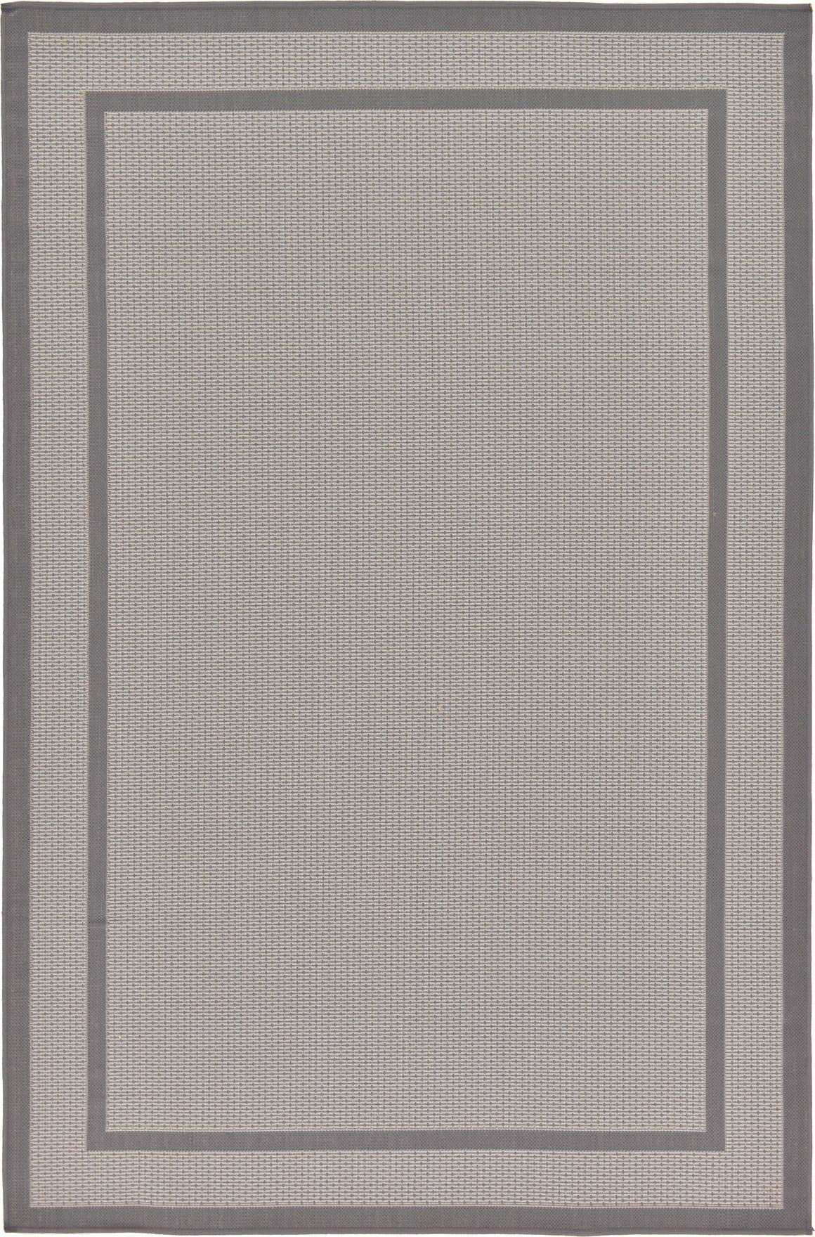 Unique Loom Outdoor Border Collection Area Rug - Border (5' 3" x 8' Rectangle, Gray/ Silver)