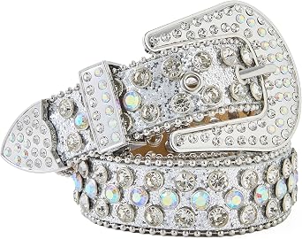 Jastore Kids Girls Boys Western Belt Cowboy Cowgirl Belts with Bling Diamond Studded and Sequin Leather Belt for Jeans