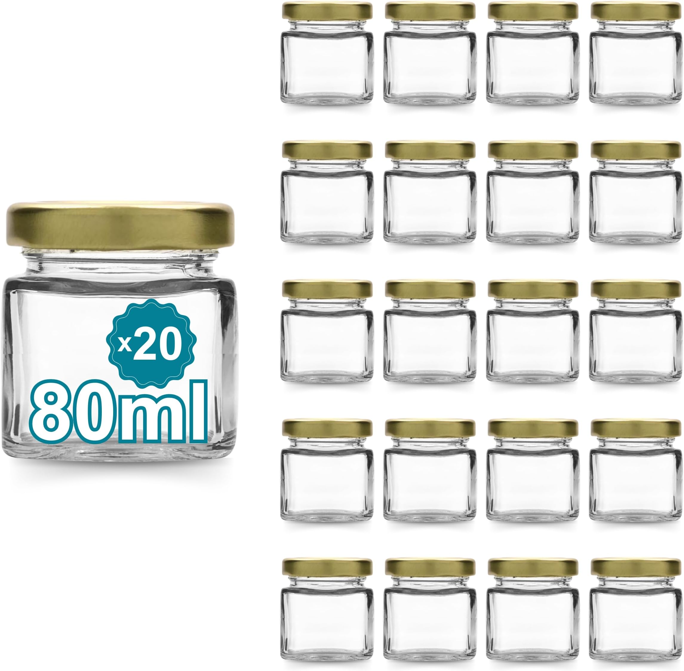 Casativo Set di 12 vasetti per conserve con coperchio a vite e motivo a quadretti, 6 x 210 ml e 6 x 315 ml