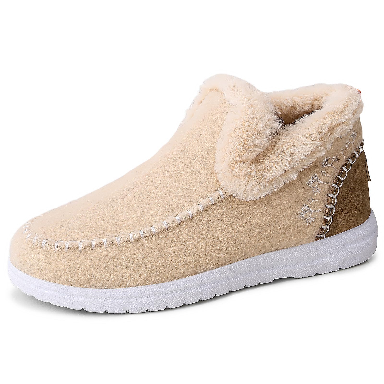Winter Boots For Women 2025 Trendy Snow Boots Warm Fur Lined Comfortable Slip On Ankle Booties Thickening Loafers