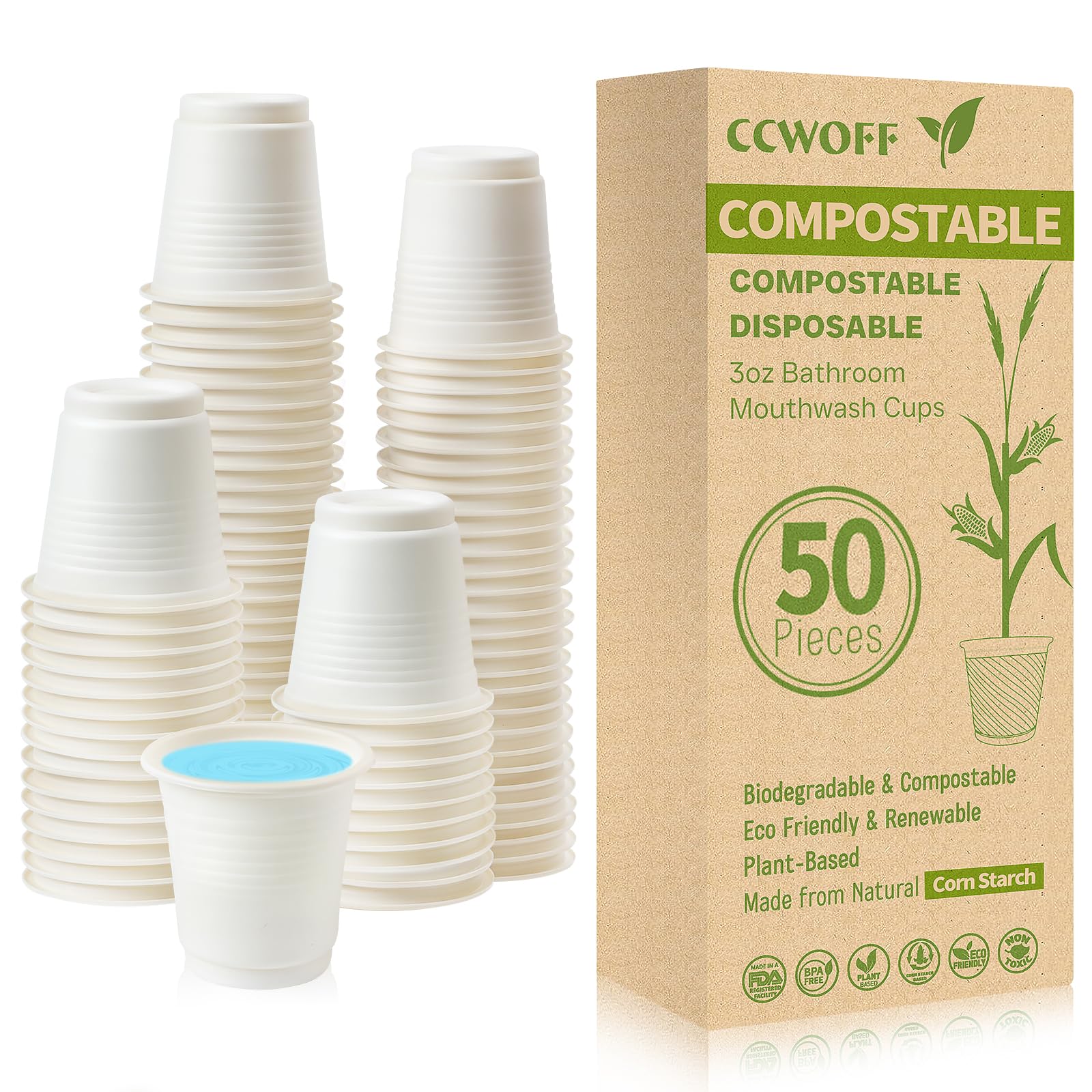 Gobelets rince-bouche respectueux de l'environnement compostables pour maison