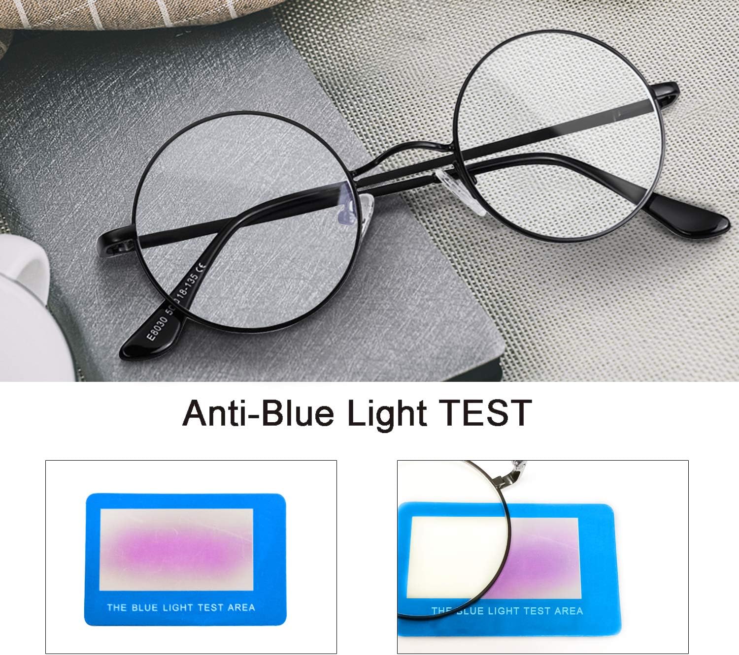 Brigtlaiff Round Blue Light Blocking Glasses for Men Women image 3