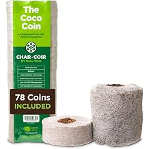 Char Coir Coco Coin, 100% RHP Certified Coco Coir Seed, Clone Propagtion Plugs, Buffered, pH Stable, Low EC, Triple Washed, for Flowers, Vegetables, Herbs and Hydroponic Systems, 78 Plugs