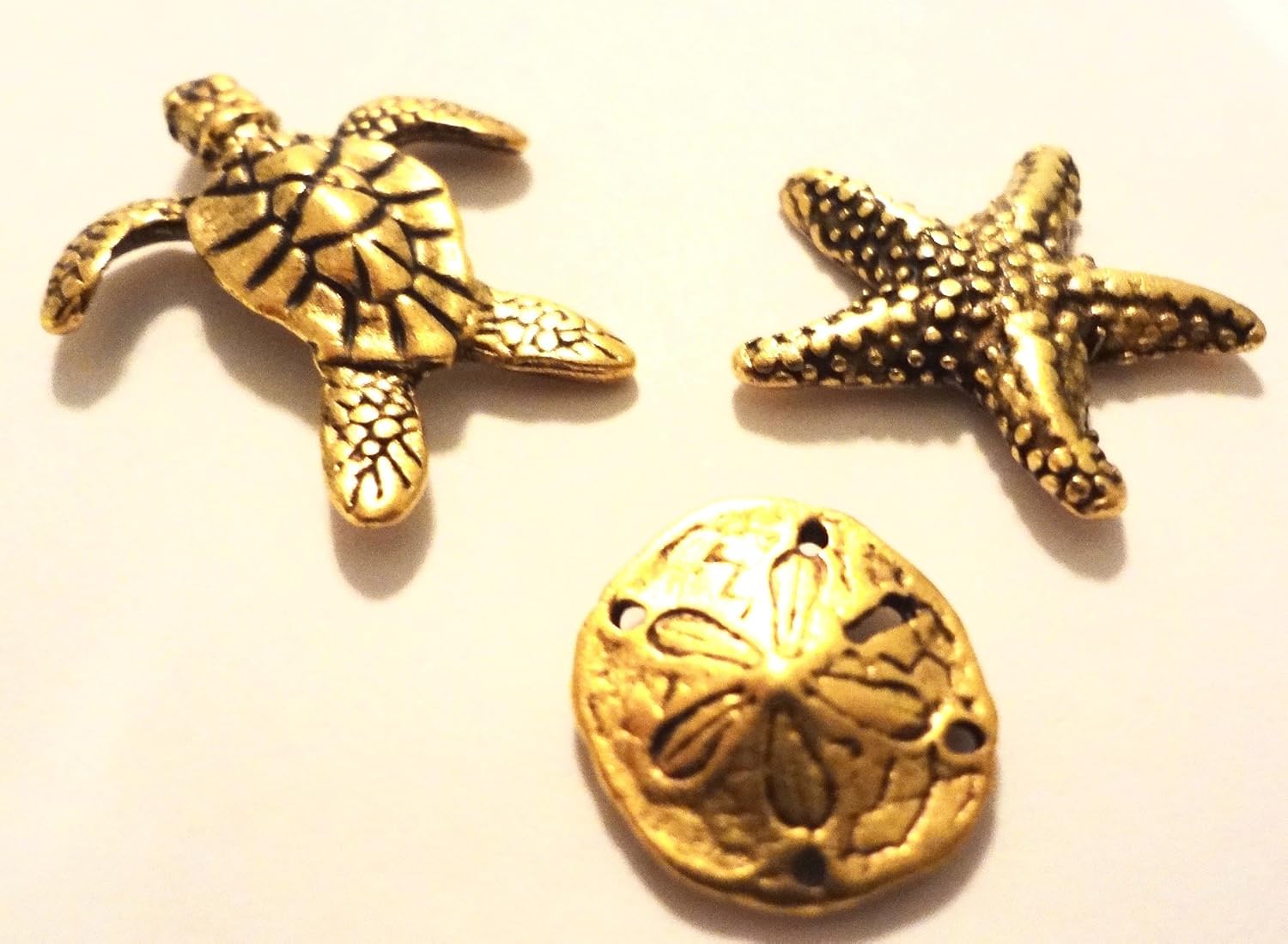 Sea Life Push Pins, 15pc Set, Antique Gold