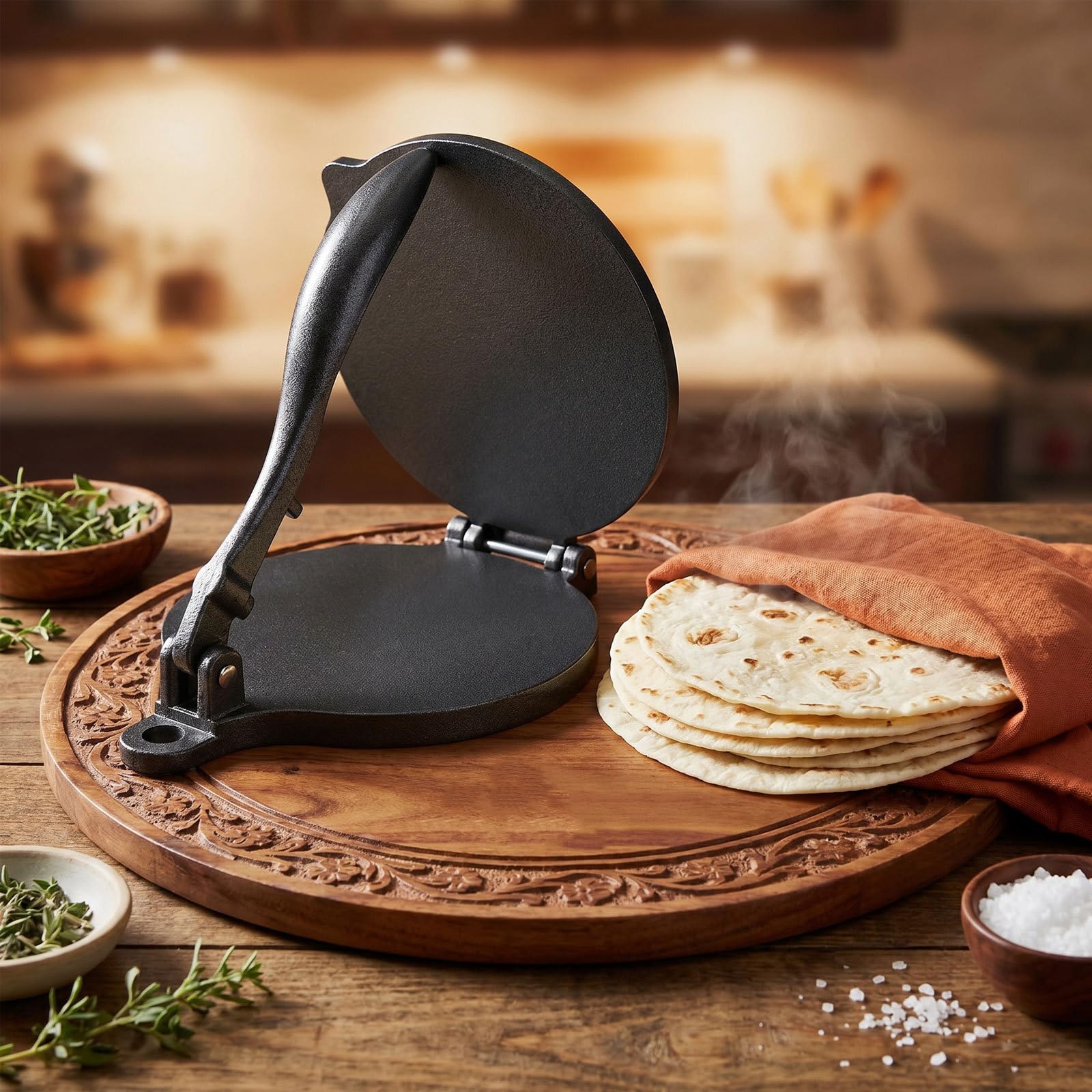 OUNONA 2 presse per tortillas di mais - Pressa per empanadas in alluminio resistente da 7,87 pollici con maniglia ergonomica per burritos, quesadillas, tacos, focacce, arepas e tostones.