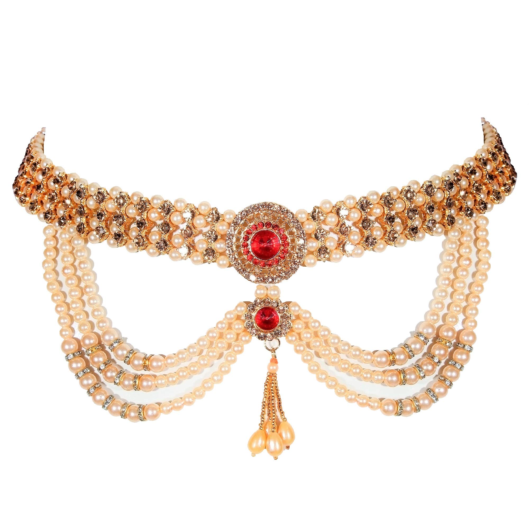 WomenSky Gold Polished Pearl Kamarpatta for Women (B085989G4D) Amazon Price History, Amazon Price Tracker