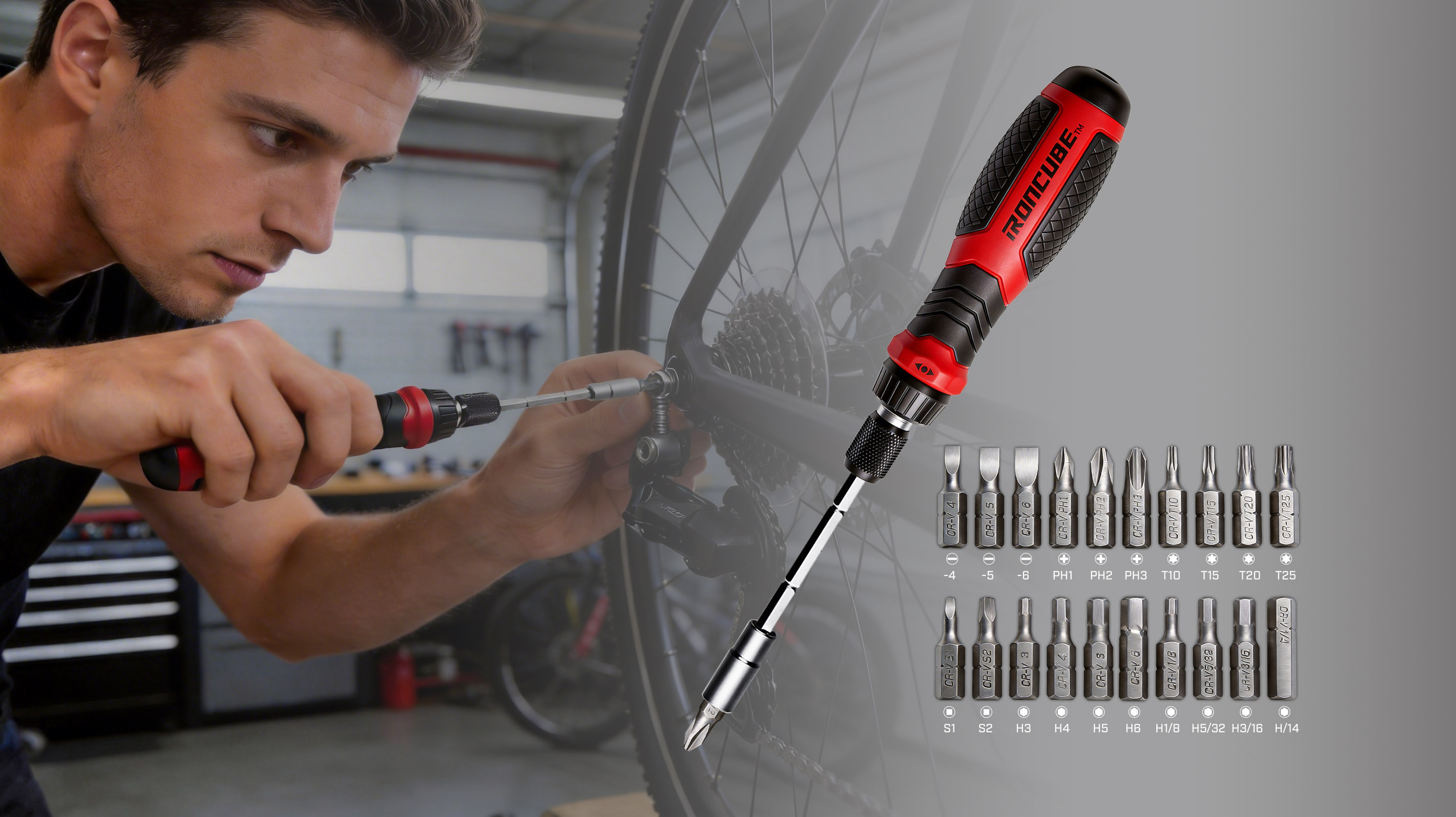 IRONCUBE 21 in 1 Multibit Screwdriver Set, Ratchet Screwdriver