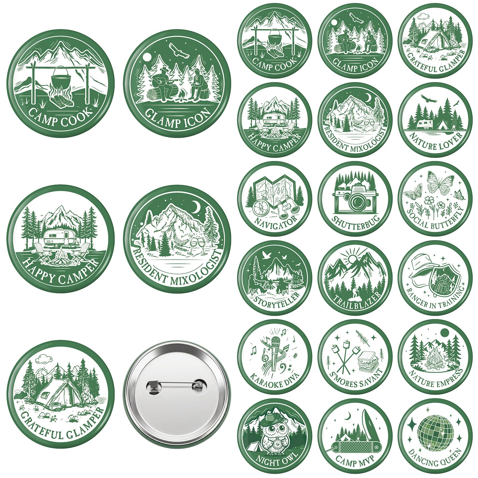 Camp Bachelorette Pins Camping Bride Buttons Badge Set