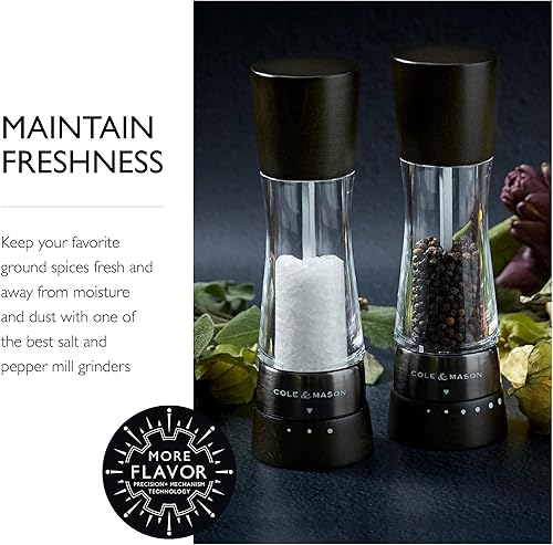 Miniatura 79 de Cole & Mason Derwent - Molinillo de pimienta de precisión gourmet, herramientas recargables para condimentos y especias, ajustes ajustables de Oro