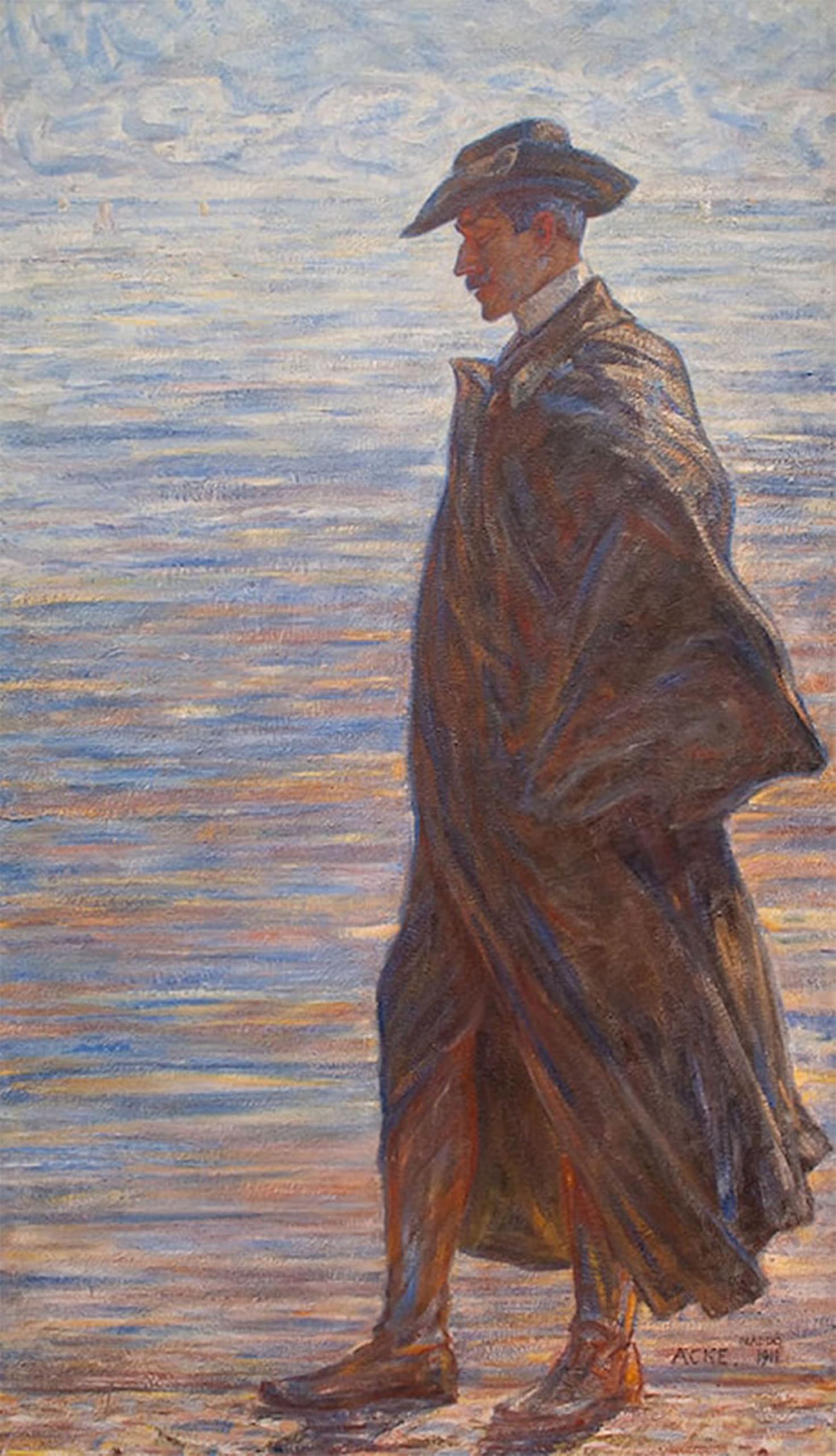 ARTXLXXBN Famous Print Painting Colorful Art Print the Poet by Johan Axel Gustaf Acke Canvas Art Decorations for Home Decor 60x90cm