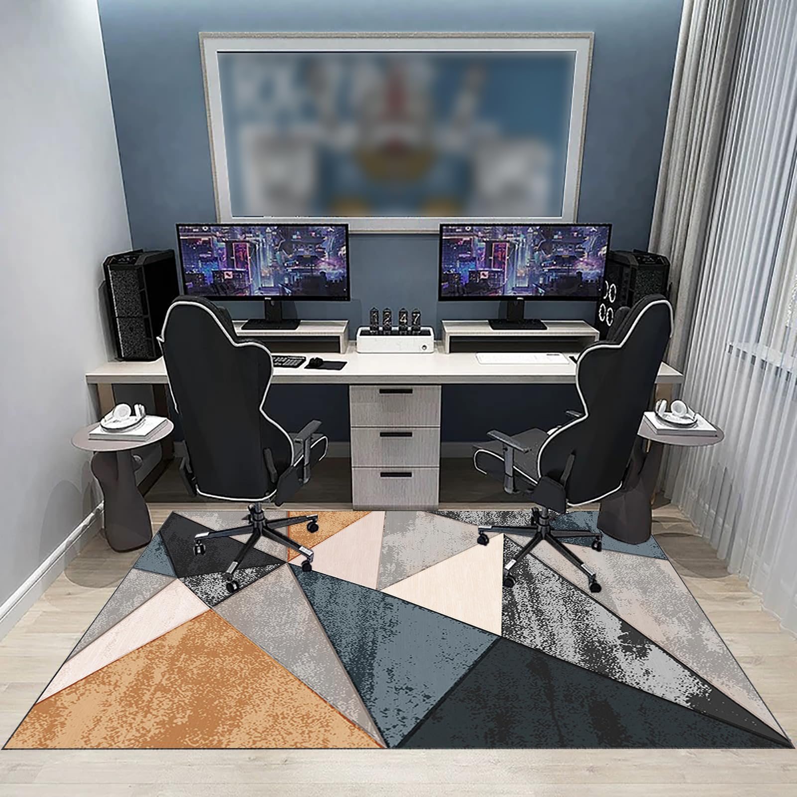 JaevKwzy Chair mat for Hard Floors Heavy Duty Office Chair Mats for Carpeted and Hardwood Floor Carpet Protector Chair Mat Floor Mats Wood/Tile Protection Mat for Office & Home 140 x 180 cm - Image 2
