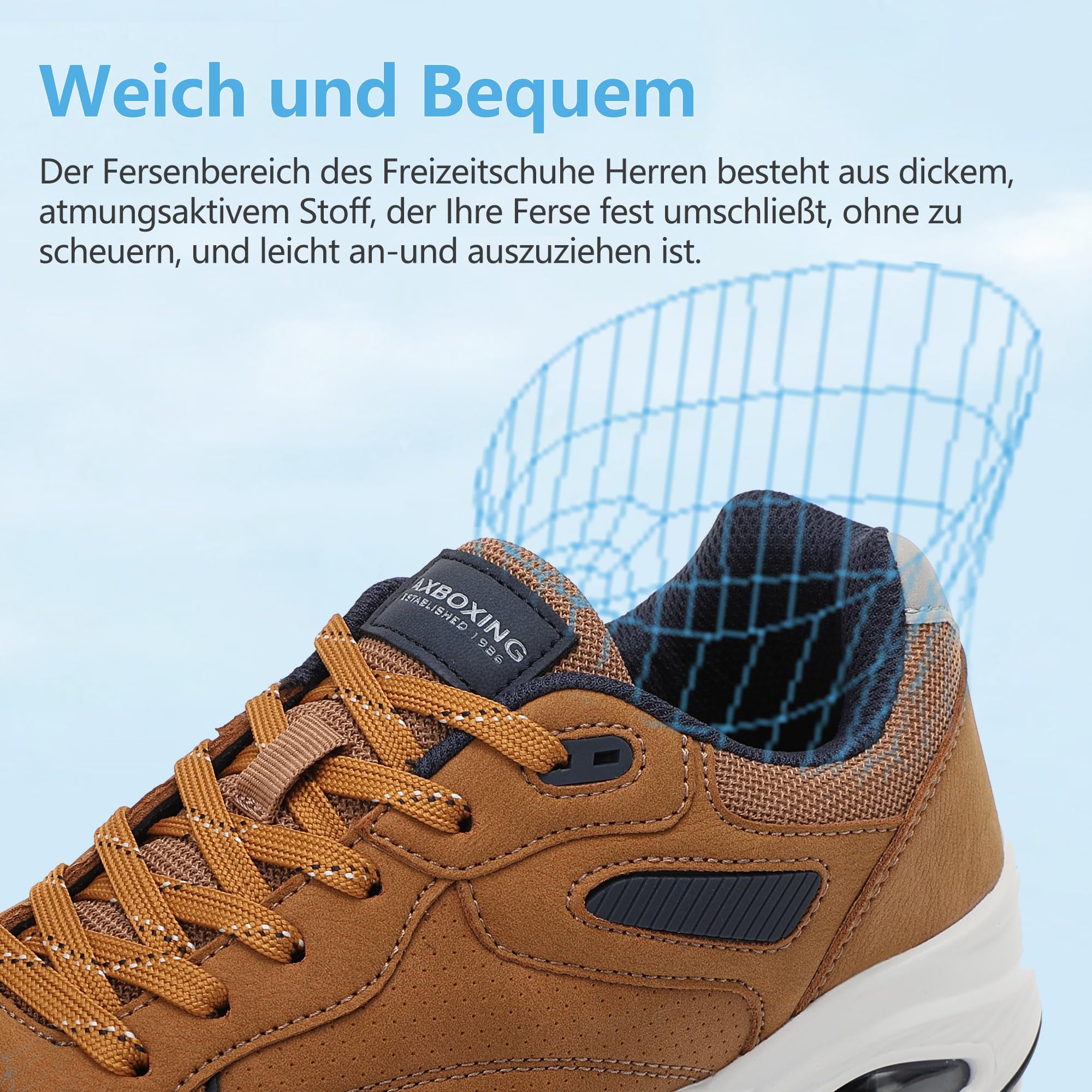 AX BOXING Zapatillas Hombre Casual Sneaker Ligera Zapatos Deportivos Transpirable Trainers Tamaño 41-46 EU