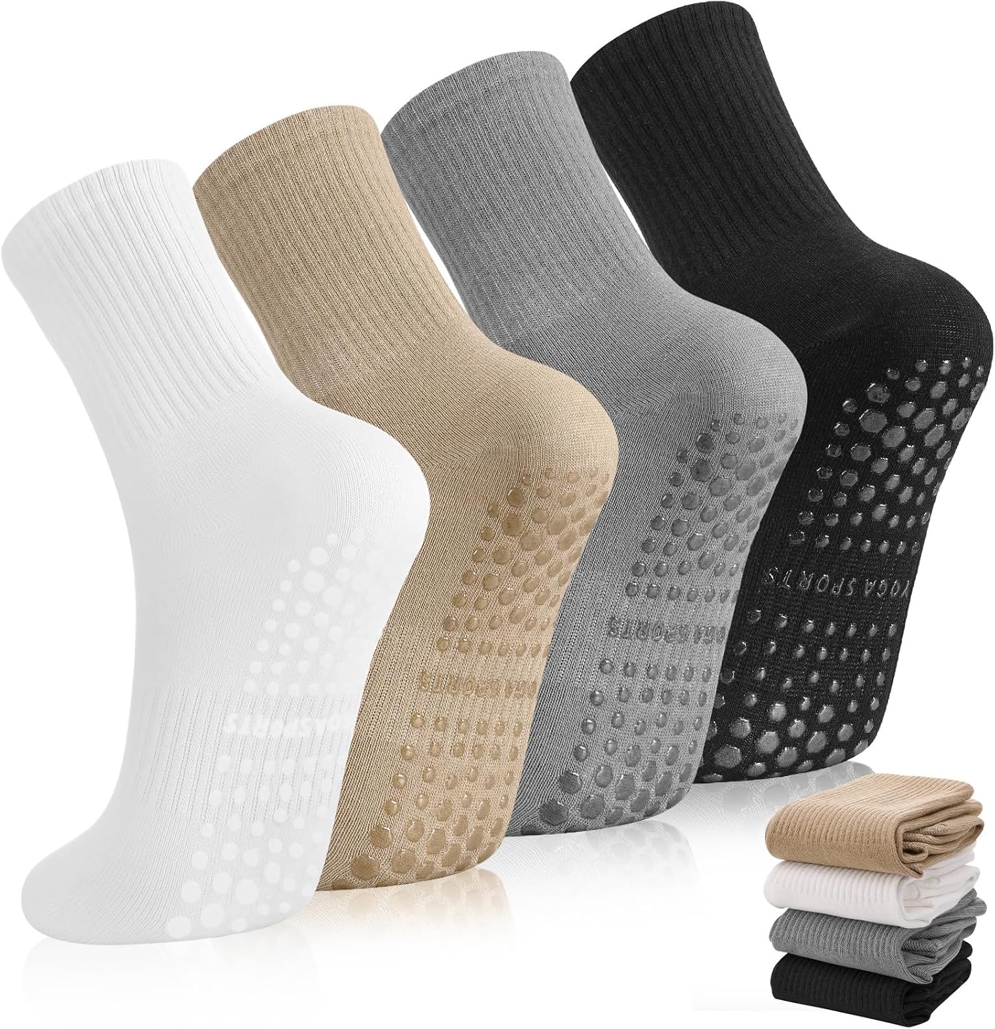 Black, khaki, grey and white