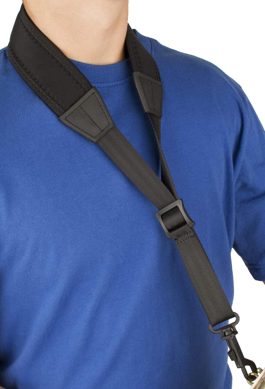 Pro Tec 22" (Regular) Padded Neoprene Saxophone Neck Strap with Plastic Swivel Snap, Black (N310P)