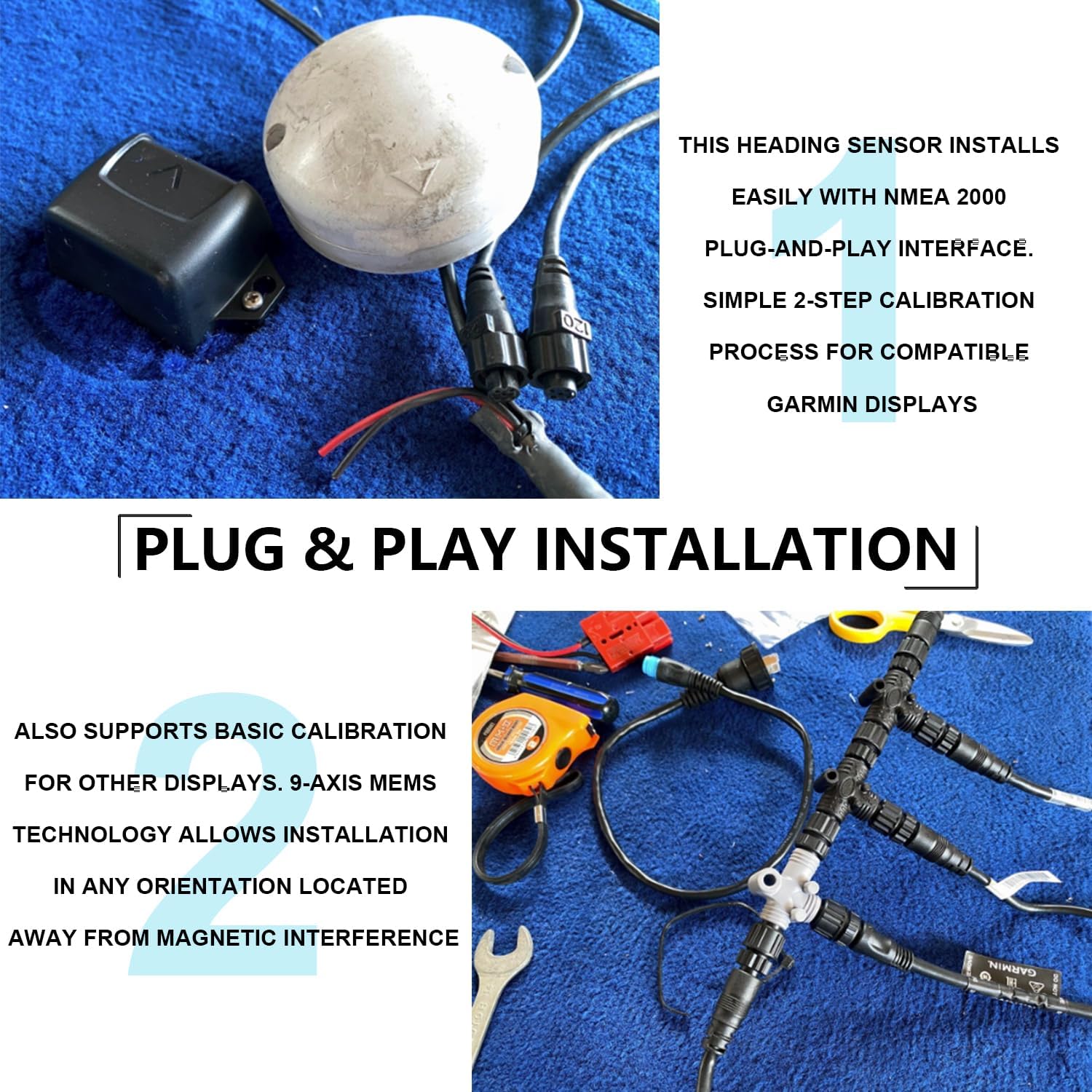 010-11417-10 Replacement for Garmin Three-Axis Compass Heading Boats Sensor Fits for Garmin, Marine Boat Outboard Motors