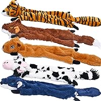 Dog Squeaky Toys 5 Pack, Pet Toys Crinkle Dog Toy No Stuffing Animals Dog Plush Toy Dog Chew Toy for Large Dogs and...