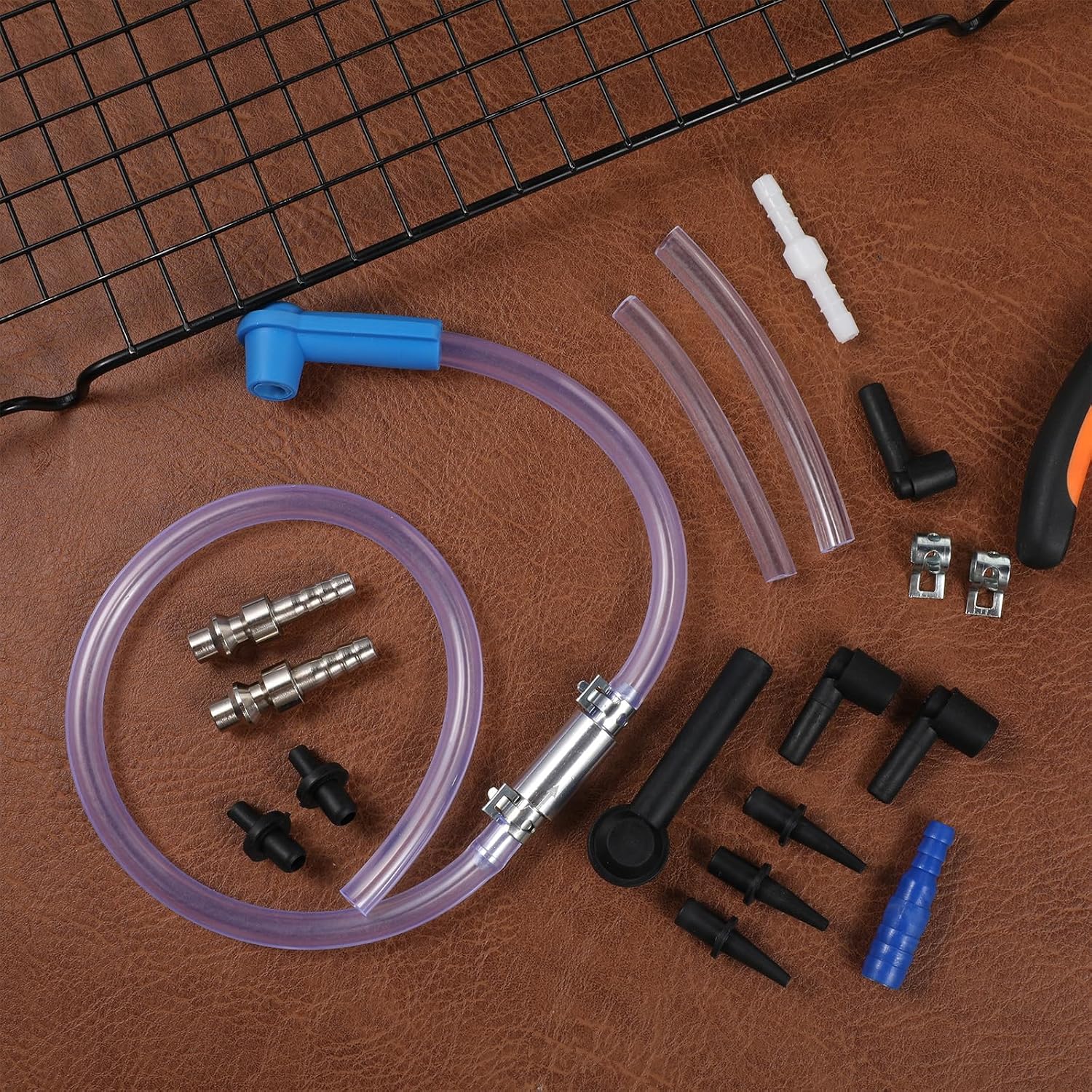 21 pcs Universal Brake Bleeders Kit, Brakes Bleeding Tools for Car, Motorcycle Clutch Systems Including Brake Bleeder Hose One Way Check Valve Brakes Bleeder Hose