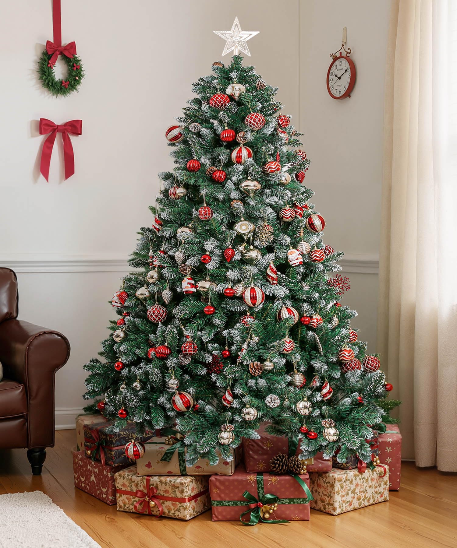 Yorbay Sapin de Noël Artificiel avec Support de Fer 120cm - 240cm Sapin Artificiel pour Décoration Noël (180cm)